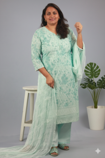 pearly blue chikan