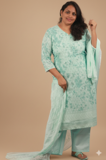 BLUE PEARL PURE COTTON CHIKAN& HAKOBA 3PC SET