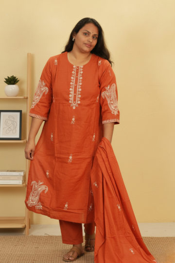 PREMIUIM FLEX COTTON RICH EMBROIDERED 3PC SET