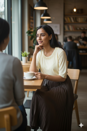 Leather skirt with korean imported fabric tee