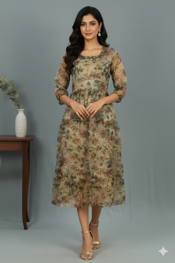 CHARMING GREEN ORGANZA FROCK