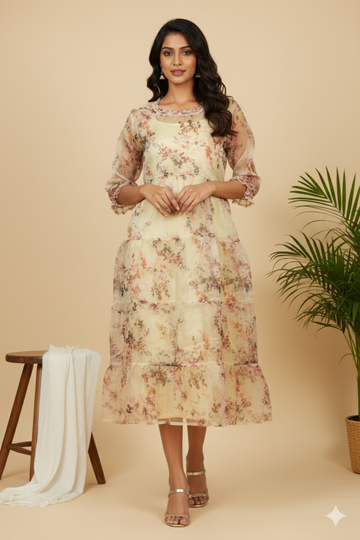 CHARMING WHITE ORGANZA FROCK