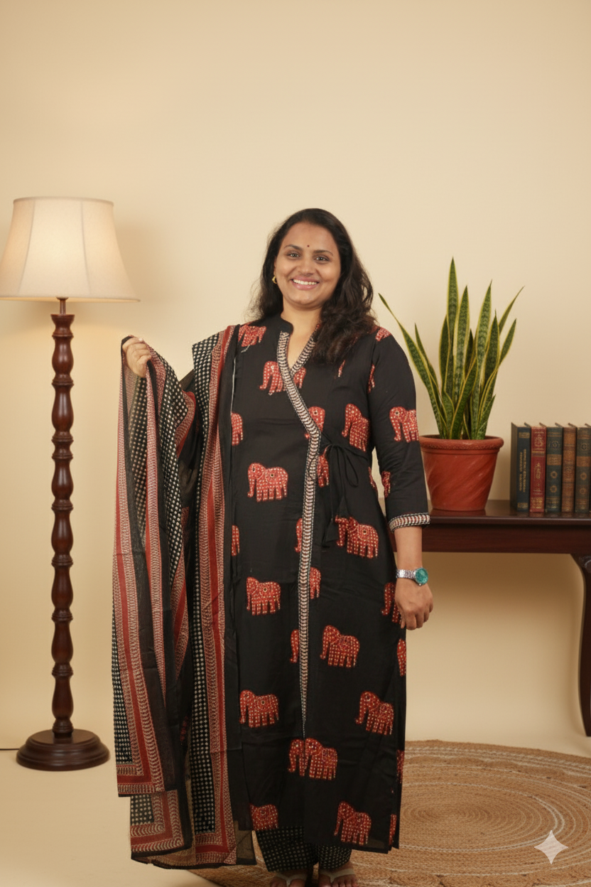 Timeless Sanganeri Black