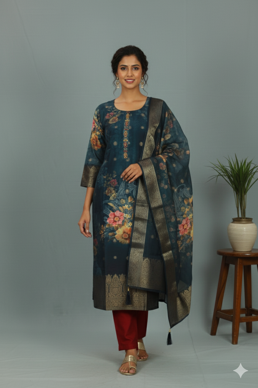 REGALITY IN BENARASI 3PC SILK SUIT
