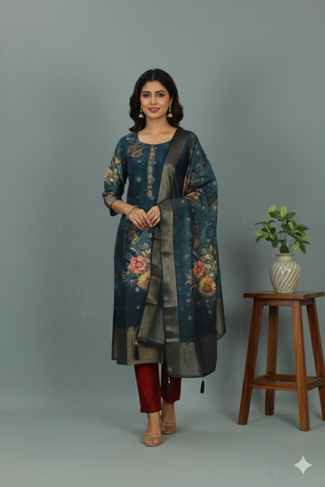 REGALITY IN BENARASI 3PC SILK SUIT
