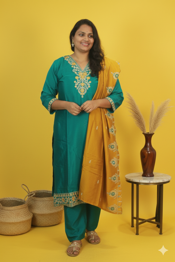 Jasmine elegance redefined with the grand vichitra silk ensemble